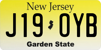 NJ license plate J19OYB