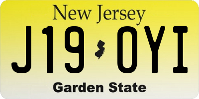 NJ license plate J19OYI