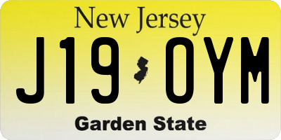 NJ license plate J19OYM