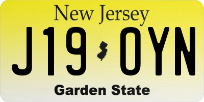 NJ license plate J19OYN