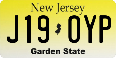 NJ license plate J19OYP