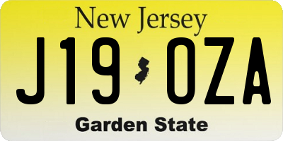 NJ license plate J19OZA