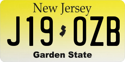 NJ license plate J19OZB
