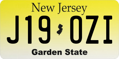 NJ license plate J19OZI