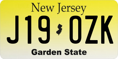 NJ license plate J19OZK