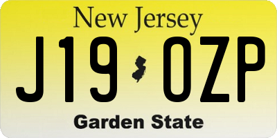 NJ license plate J19OZP