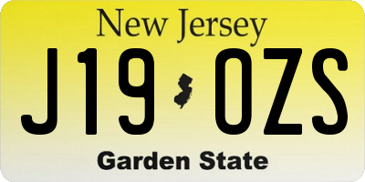 NJ license plate J19OZS