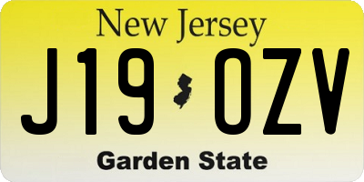 NJ license plate J19OZV