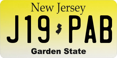 NJ license plate J19PAB