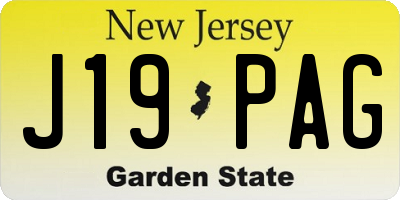 NJ license plate J19PAG