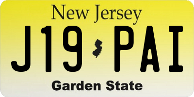 NJ license plate J19PAI