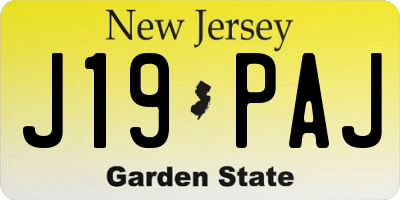 NJ license plate J19PAJ