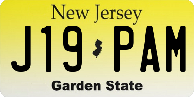 NJ license plate J19PAM