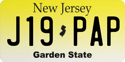 NJ license plate J19PAP