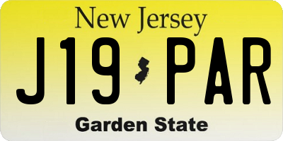 NJ license plate J19PAR
