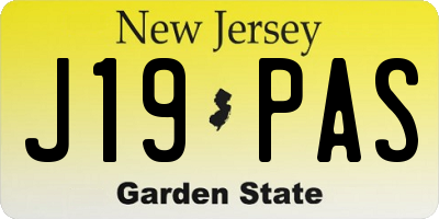 NJ license plate J19PAS