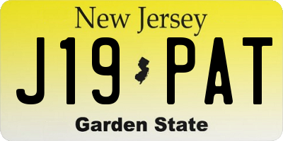 NJ license plate J19PAT
