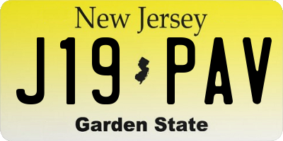 NJ license plate J19PAV