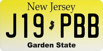 NJ license plate J19PBB