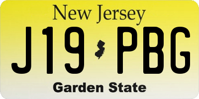 NJ license plate J19PBG