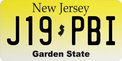 NJ license plate J19PBI