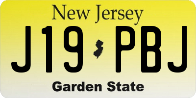 NJ license plate J19PBJ