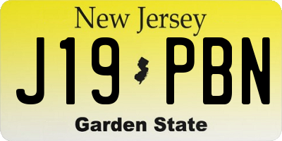 NJ license plate J19PBN