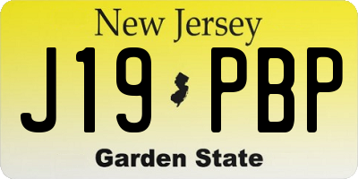 NJ license plate J19PBP