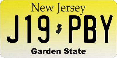 NJ license plate J19PBY
