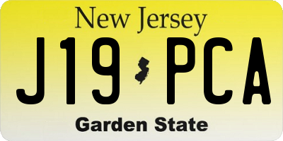 NJ license plate J19PCA