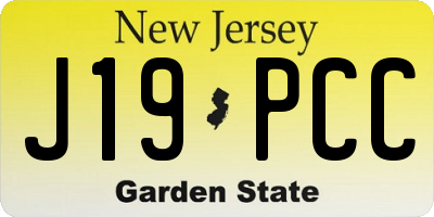 NJ license plate J19PCC