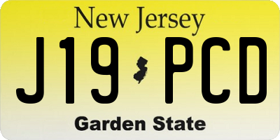 NJ license plate J19PCD