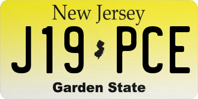 NJ license plate J19PCE