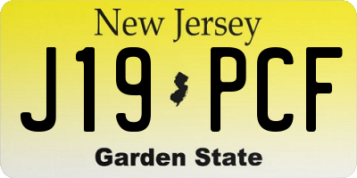 NJ license plate J19PCF