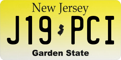 NJ license plate J19PCI