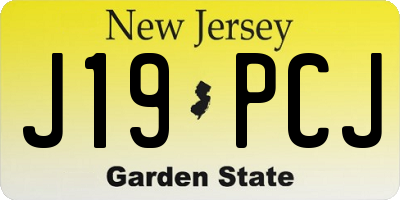 NJ license plate J19PCJ