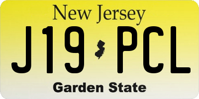 NJ license plate J19PCL