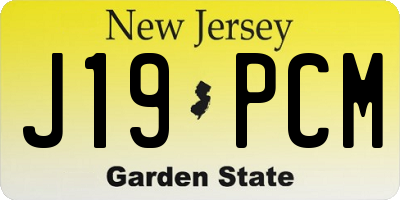 NJ license plate J19PCM