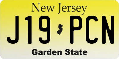 NJ license plate J19PCN