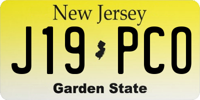 NJ license plate J19PCO