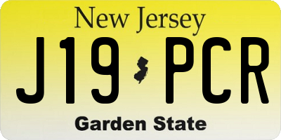 NJ license plate J19PCR