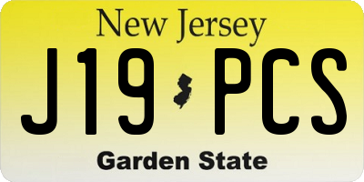 NJ license plate J19PCS