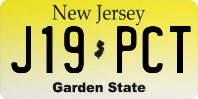 NJ license plate J19PCT
