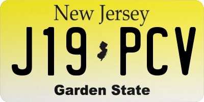 NJ license plate J19PCV