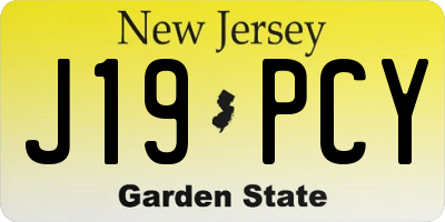 NJ license plate J19PCY