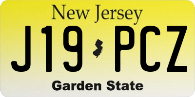 NJ license plate J19PCZ