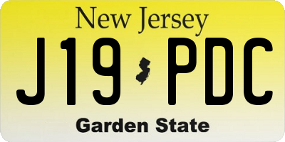 NJ license plate J19PDC