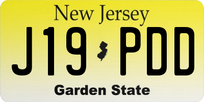 NJ license plate J19PDD