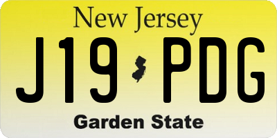 NJ license plate J19PDG