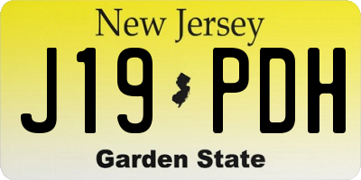 NJ license plate J19PDH